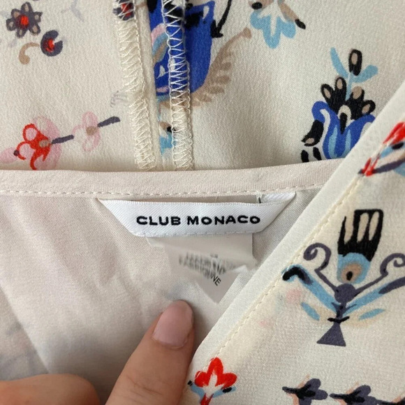 Club Monaco 100% Silk Ruffle Hem Sleeveless Dress NWT Size 0 - Picture 4 of 6